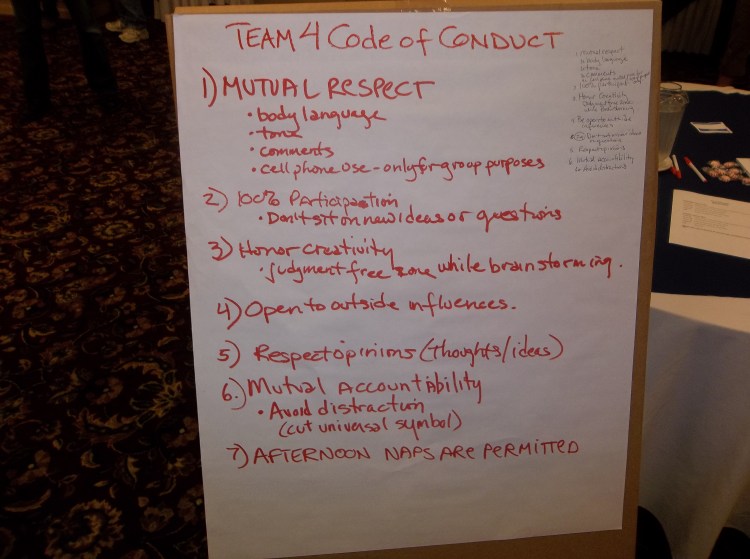 Our team (called 4 good) made this code of conduct.