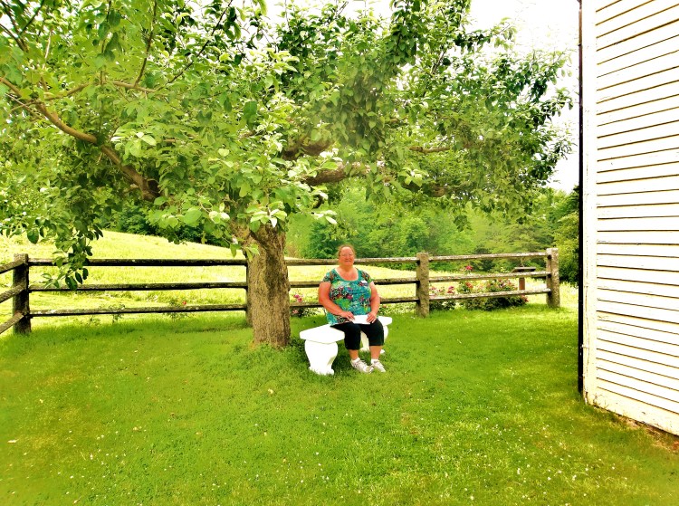 Charlotte at the Shaker house