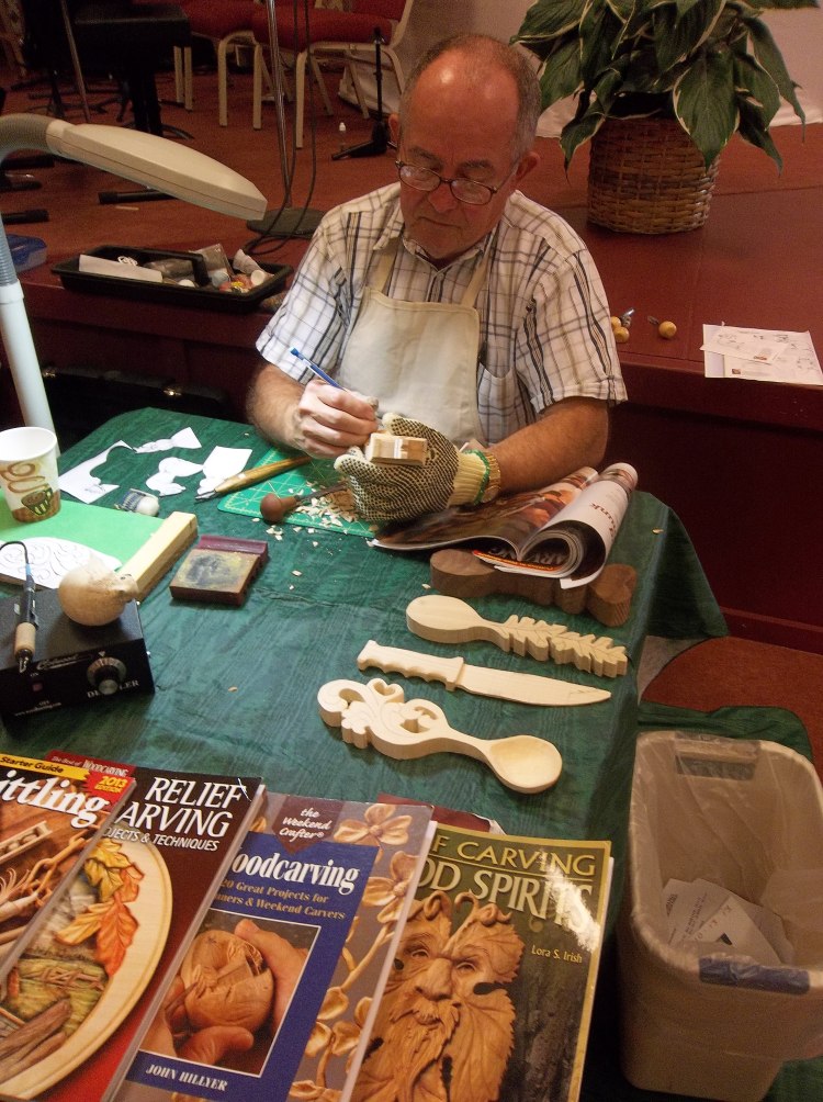 Doug Stevens led a wood carving demonstration for us on Saturday