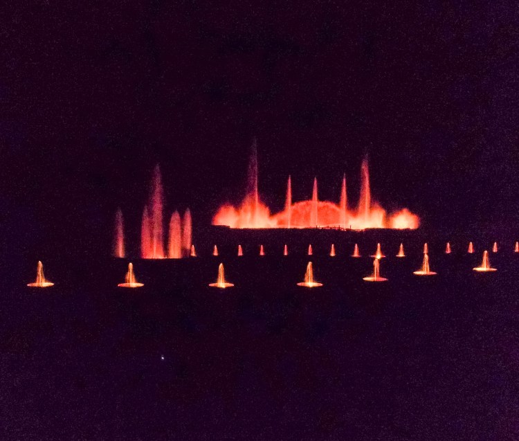 Nighttime fountains Longwood