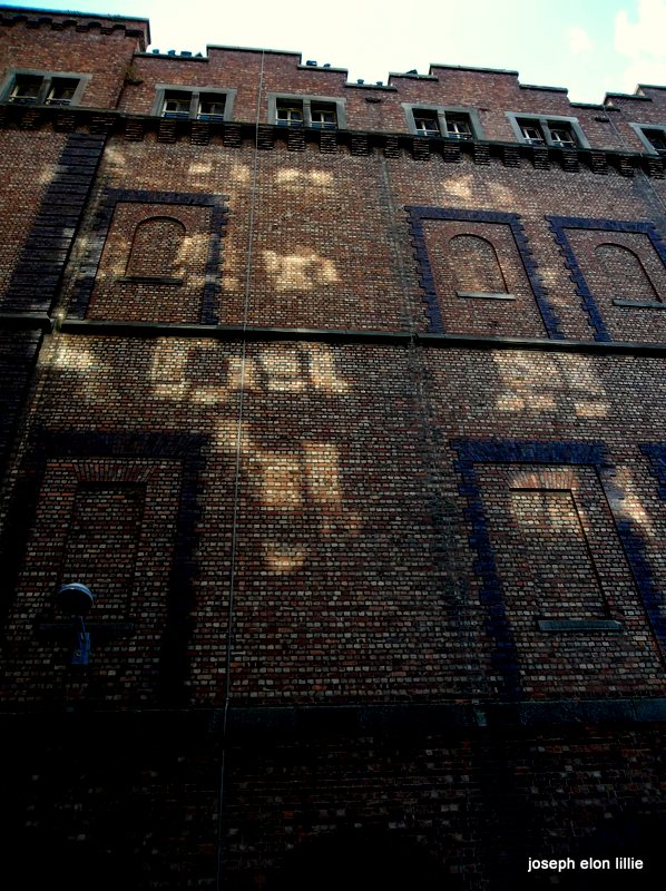 Outside Guiness Brewery. I thought these shadows and lights looked like Hebrew letters