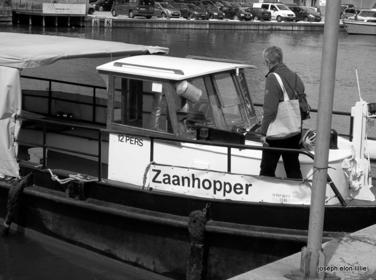 The Zaanhopper is a little touring boat that takes passengers from Wormerveer to Zaandam down the Zaan river.